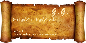 Gulyás Győző névjegykártya